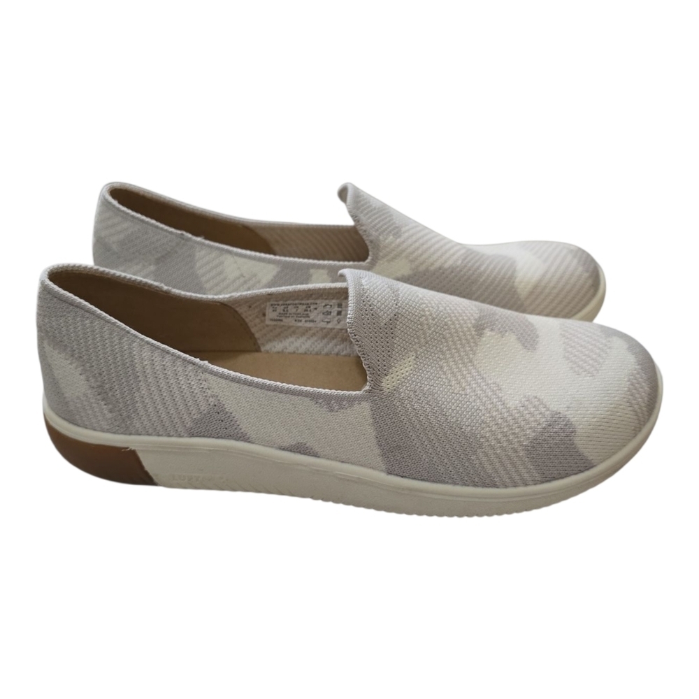 Keen KNX Knit Slip-on Sneakers Silver Birch Camo 9.5 White/Grey Sock Barefoot - Picture 5 of 9